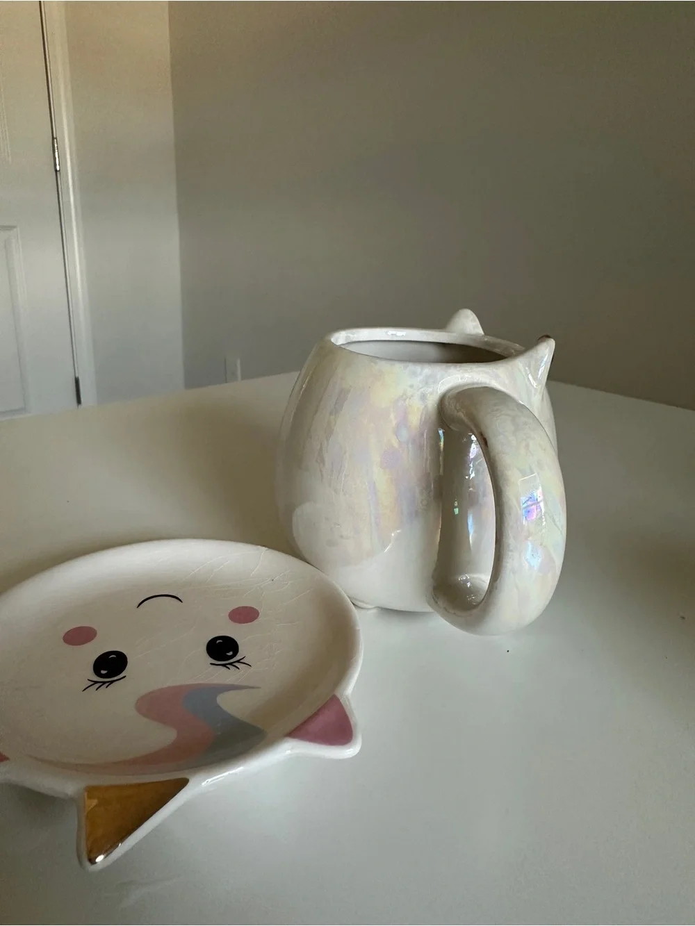 10 Strawberry Street Whimsical Cupboard Iridescent Unicorn Mug & Saucer Set